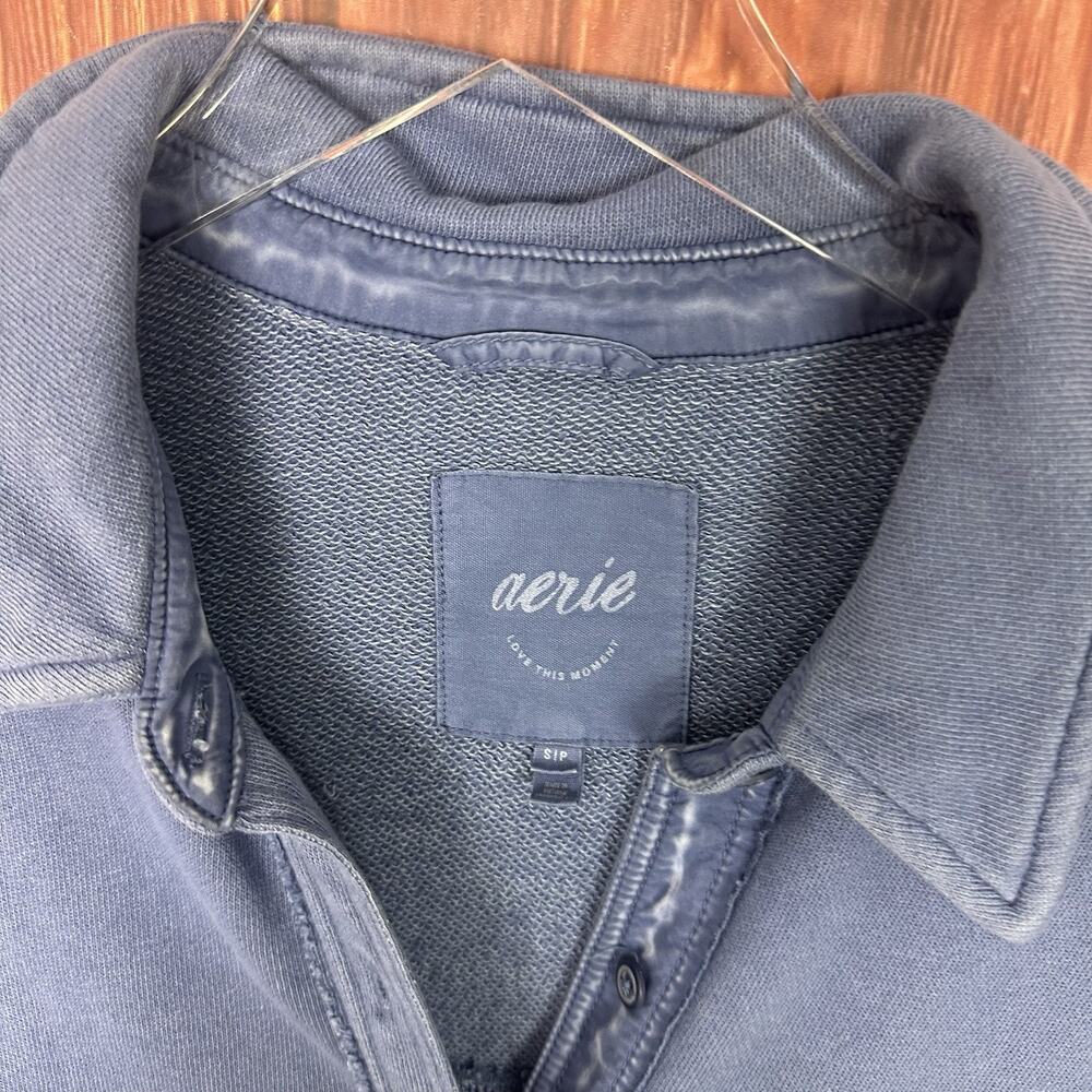 Aerie LumberJane Shirt Womens Small S Blue Oversized Shacket Casual Lounge - Picture 4 of 5